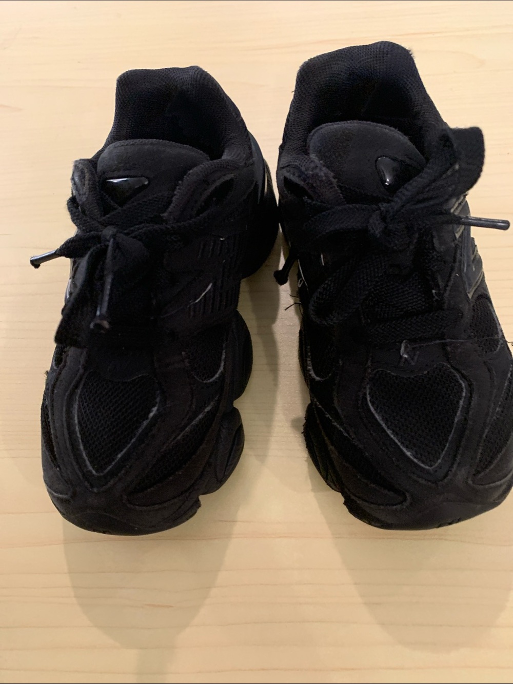 All-Black Chunky Mesh Sneakers